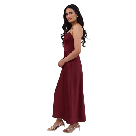 NWT Park & Fifth Rosedale Merlot Satin Midi Dress L - Picture 11 of 13